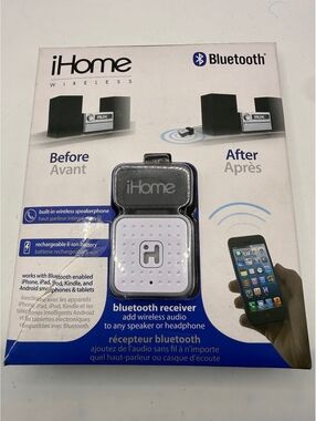 iHome Bluetooth Wireless Audio Receiver for Speakers and Headphones